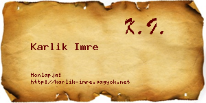 Karlik Imre névjegykártya