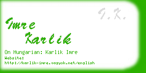 imre karlik business card